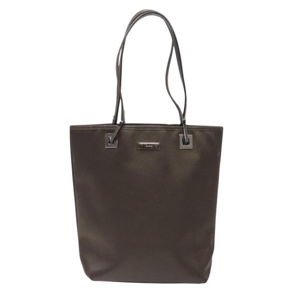 GUCCI Tote Bag Satin Brown Silver 002 002 - Picture 2 of 16